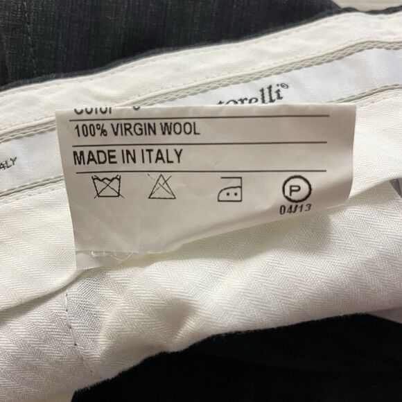 Santorelli New Romeo Men's W36 x L32 Dark Grey Flat Front Cuffed Dress Pants - Picture 6 of 9